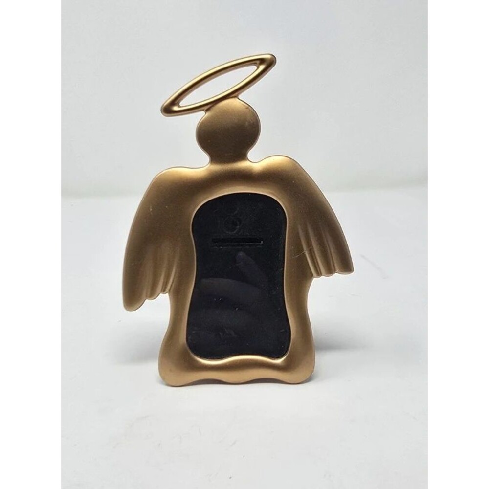 Vintage Brass-Tone Angel Picture Frame with Stand